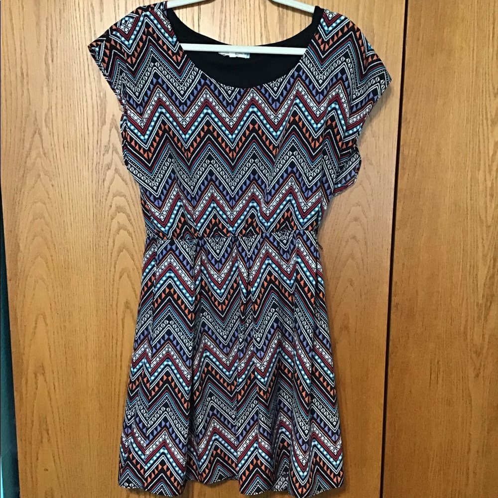 Patterned fit and flare dress